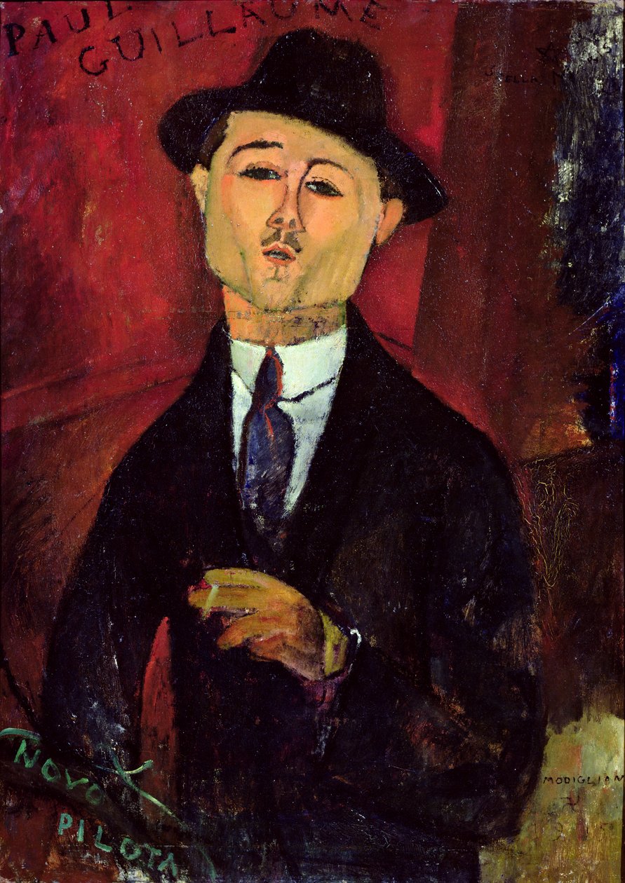 ポール・ギヨーム（1893-1934）ノボ・ピロタ、1915（段ボールに油彩） 作： アメデオ・モディリアーニ