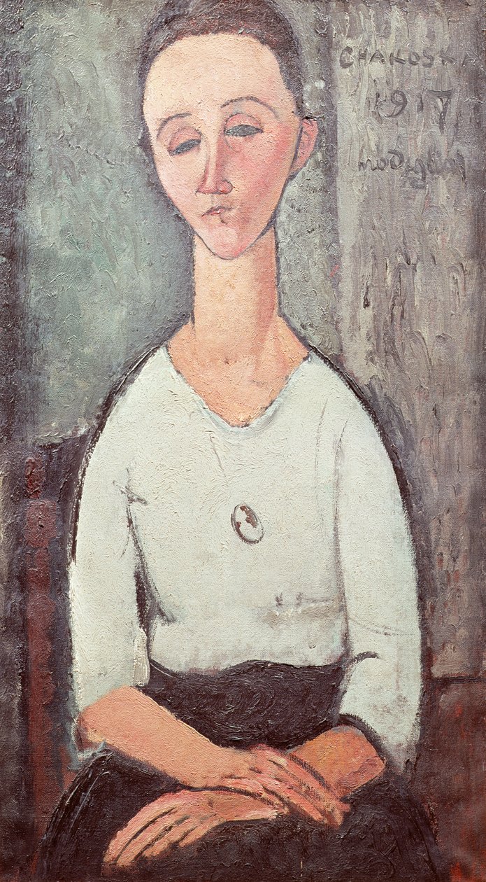 マダムチャコウスカの肖像、1917年 作： アメデオ・モディリアーニ
