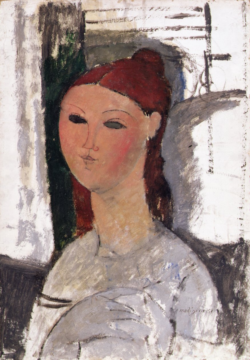 若い女性、着席、1915年頃 作： アメデオ・モディリアーニ