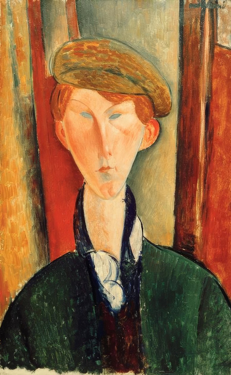 帽子の若い男 作： アメデオ・モディリアーニ