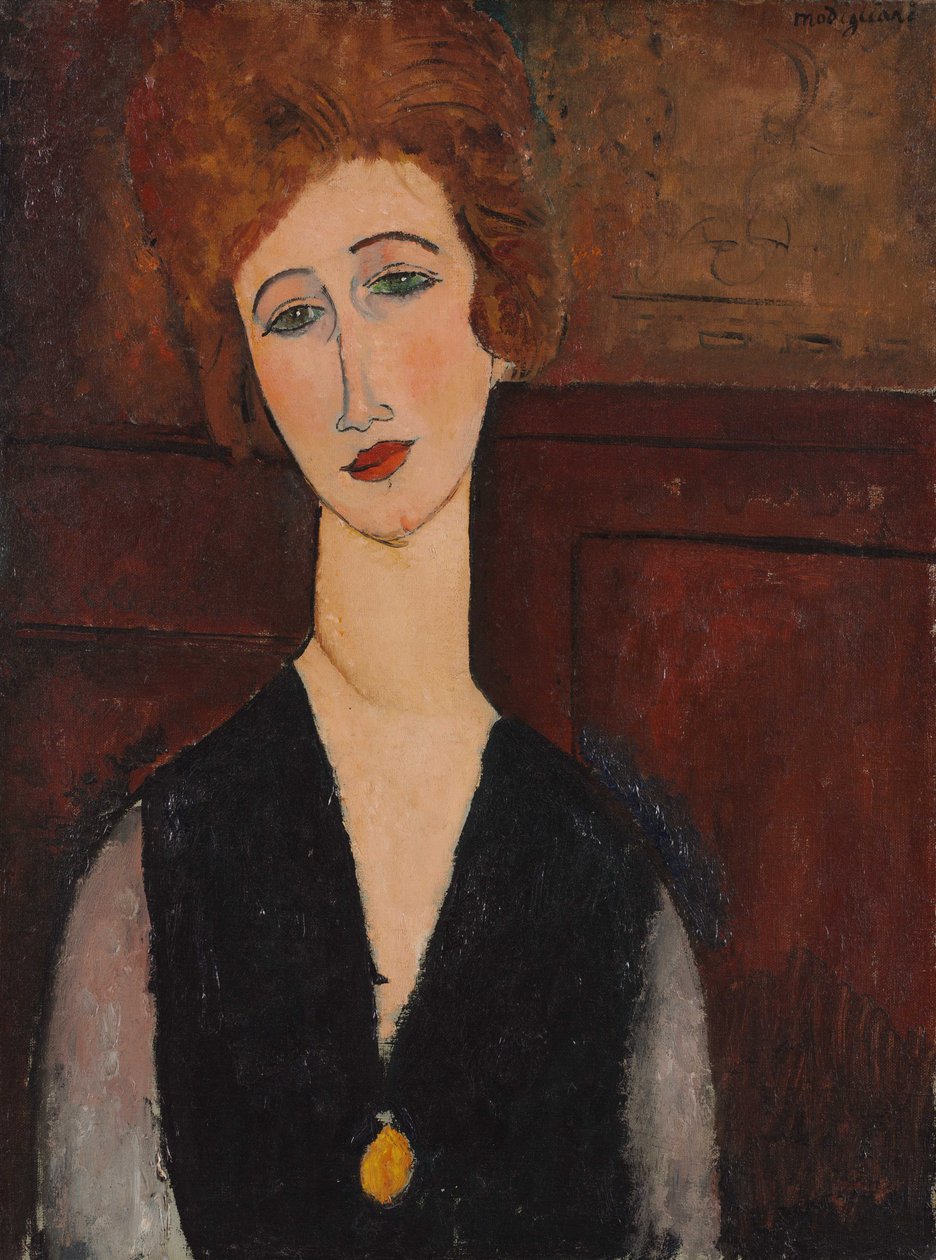 女性の肖像、1917〜18年 作： アメデオ・モディリアーニ