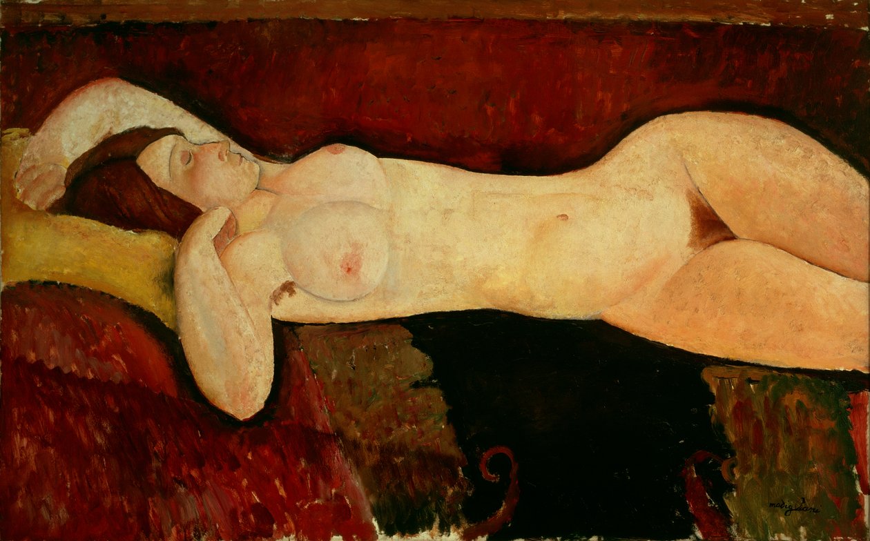 リクライニングヌードc.1919 作： アメデオ・モディリアーニ