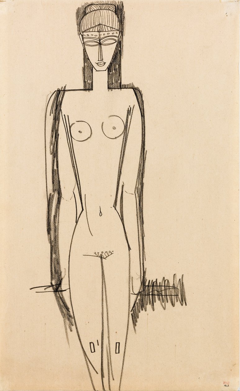 立ちヌード;立っていない、c.1910-1911 作： アメデオ・モディリアーニ
