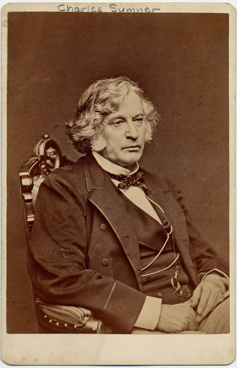 チャールズ・サムナー（1811-74）、米国上院議員;ジョージ・ウォーレン、ボストンの写真（アルブメンプリント） 作： アメリカの写真家