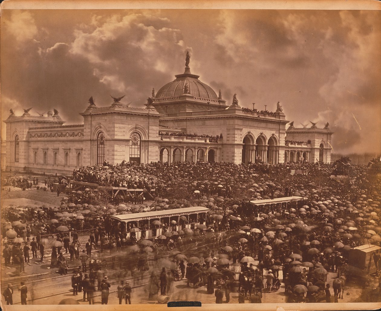 開会日：雄弁家、1876（アルブメンプリント） 作： アメリカの写真家
