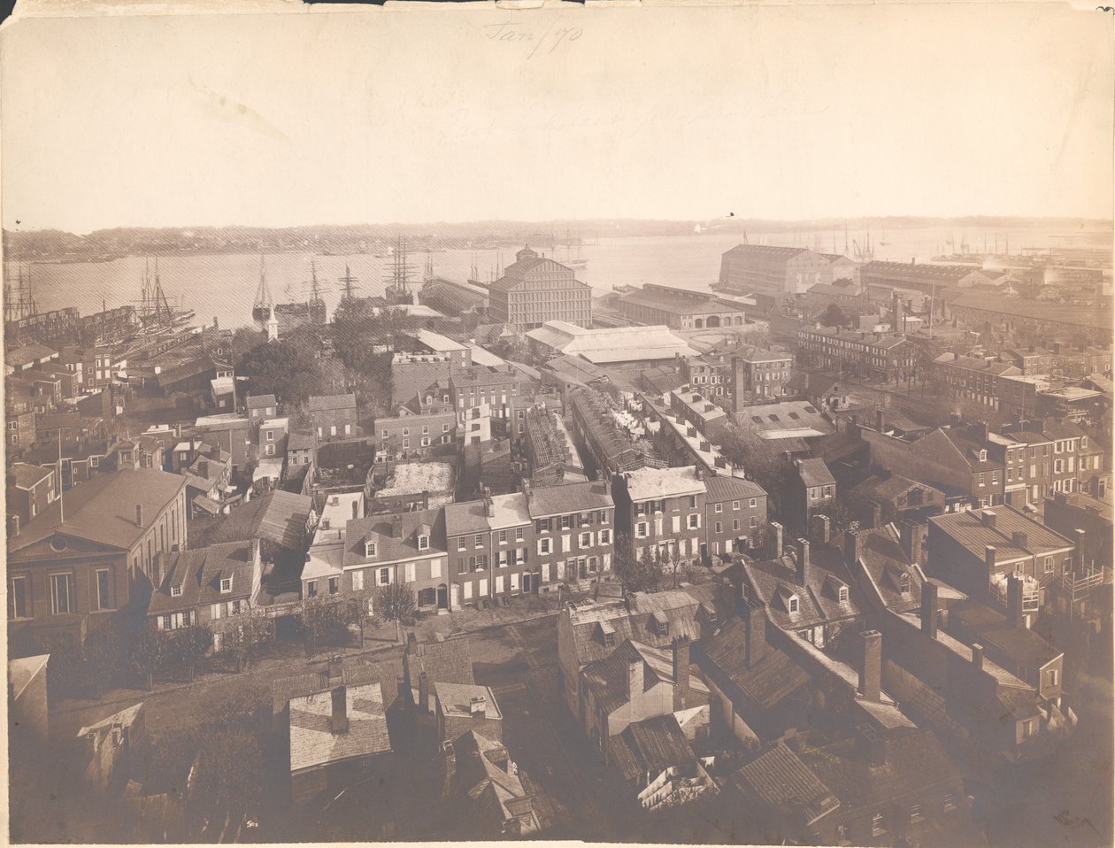 フィラデルフィアのパノラマ、東南東ビュー、1870年1月（アルブメンプリント） 作： アメリカの写真家