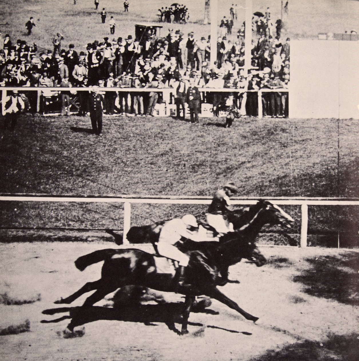 1890年6月25日、ブルックリンのシープスヘッドベイでサルヴァトールがスロートラッチでテニーを倒しました。 作： アメリカの写真家