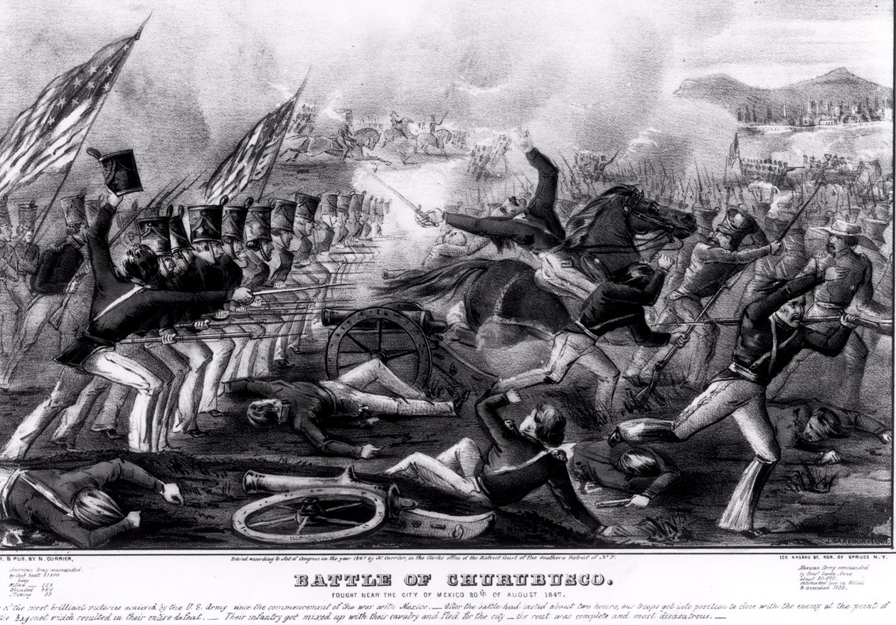 1847年8月20日、メキシコ市の近くで戦ったチュルブスコの戦い 作： アメリカの学校