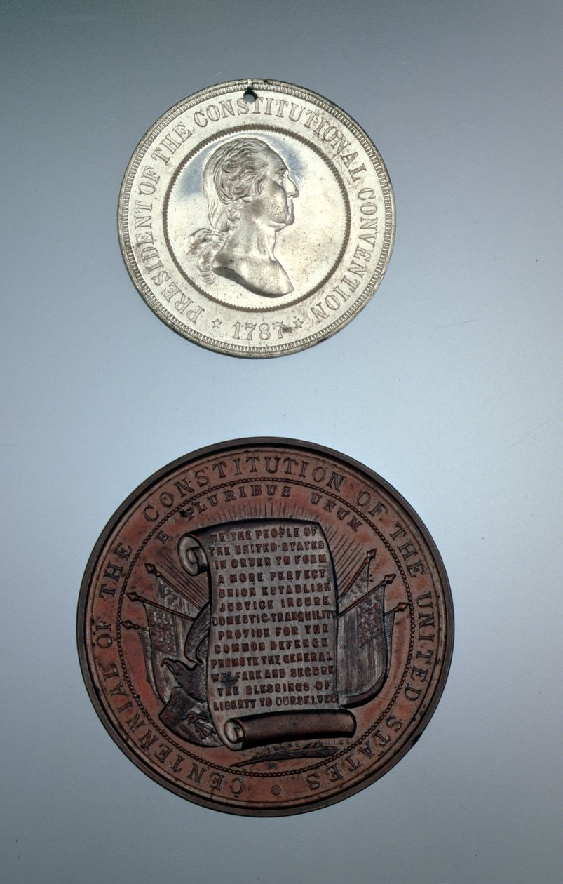 憲法記念メダル、1887年（金属） 作： アメリカの学校