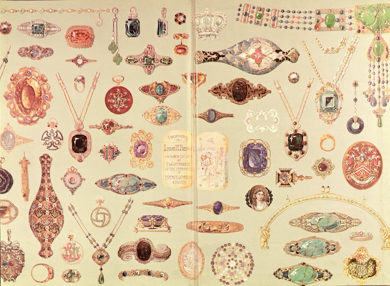 ティファニーカタログのジュエリー、1890 作： アメリカの学校