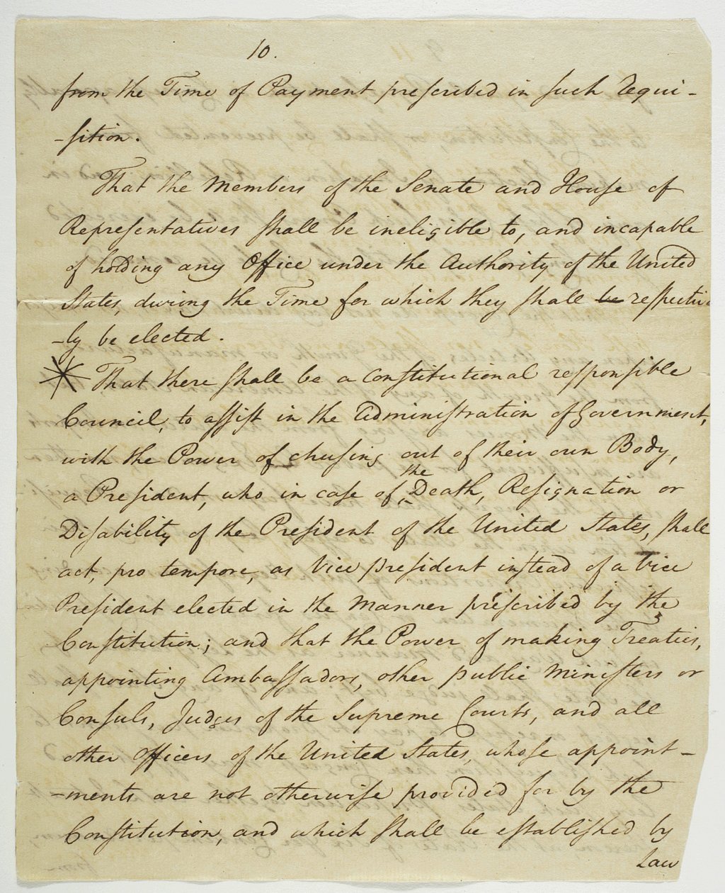 権利章典、1789年に連邦政府ホールで署名されたコピー（紙にインク） 作： アメリカの学校