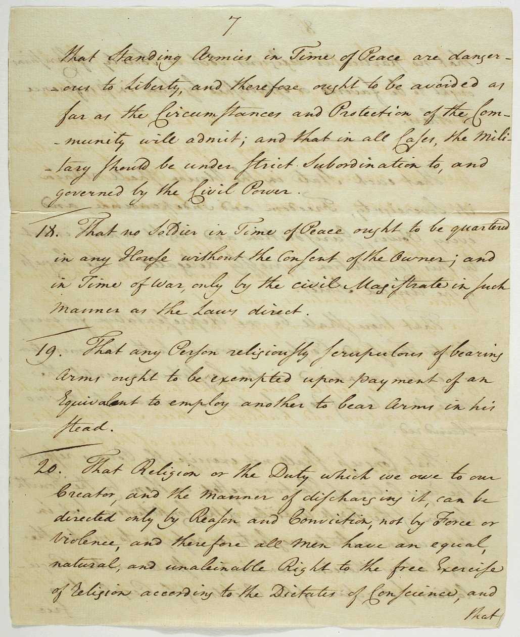権利章典、1789年に連邦政府ホールで署名されたコピー（紙にインク） 作： アメリカの学校