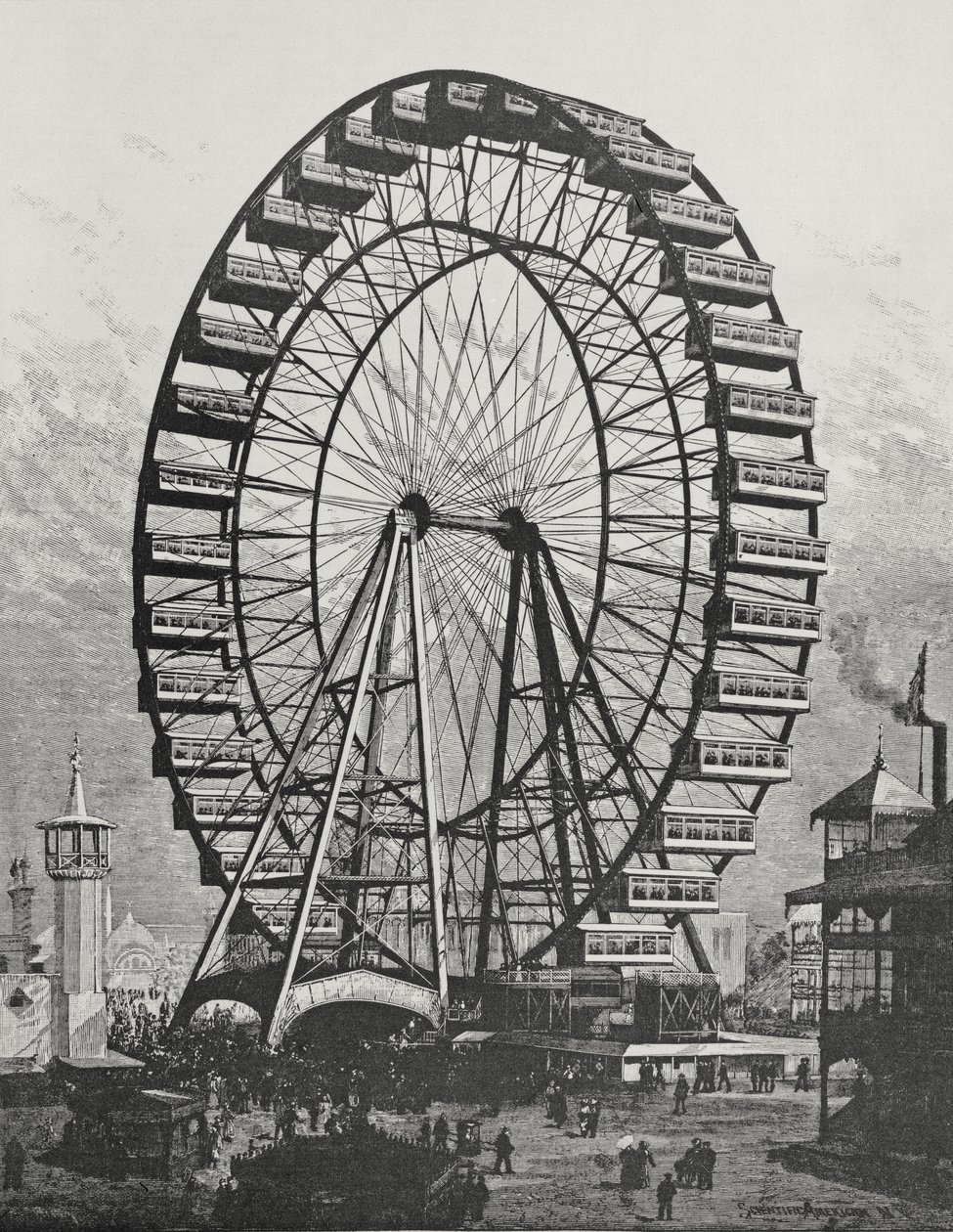 1893年7月1日、世界コロンビア博覧会の大観覧車 作： アメリカの学校