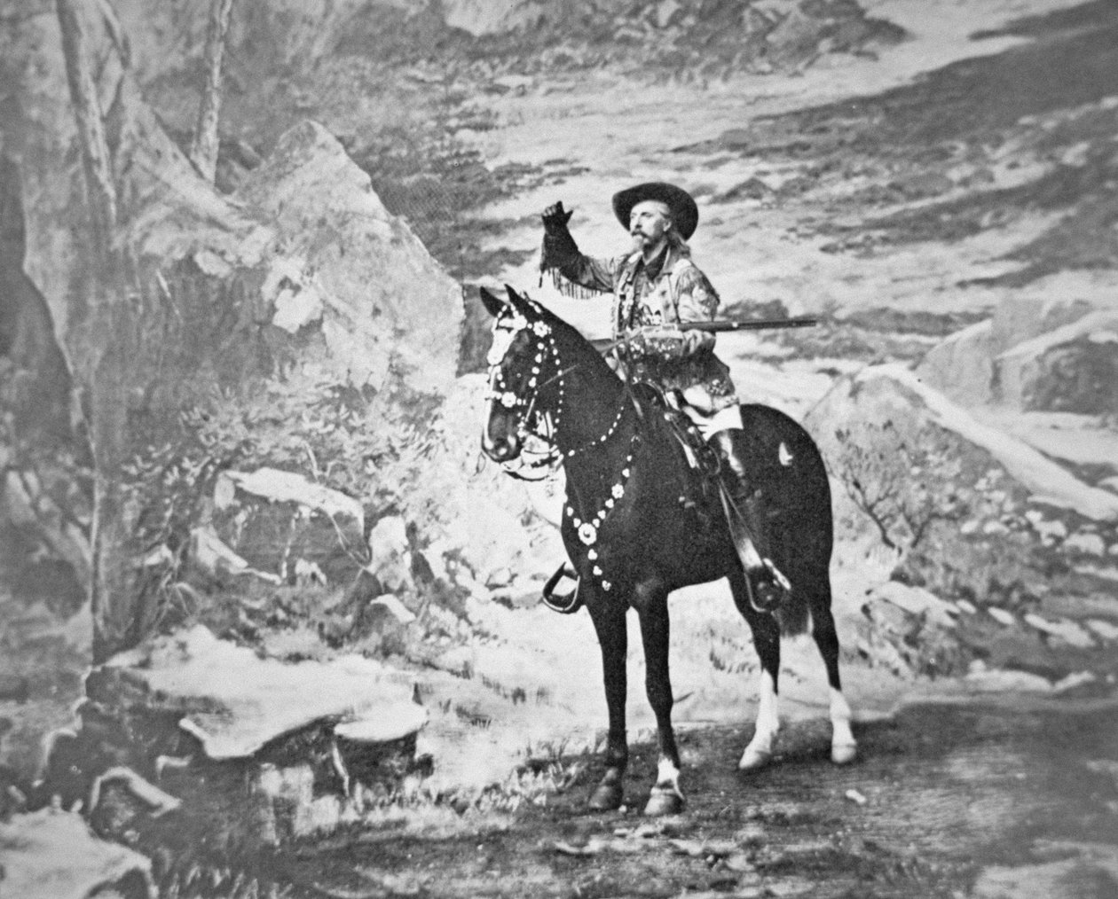 バッファロー・ビル・コーディ（1846-1917）（モノクロ写真 作： アメリカの写真家