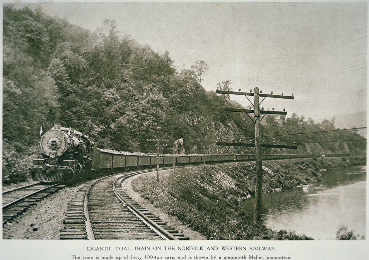 ノーフォーク＆ウェスタン鉄道、1925年頃（モノクロ写真 作： アメリカの写真家