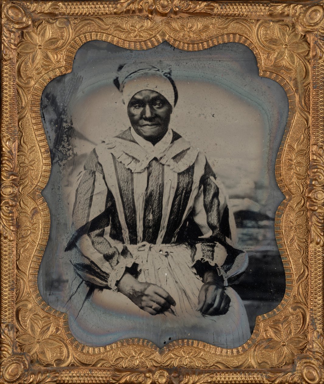 女性の肖像,c.1860年（写真） 作： アメリカの写真家