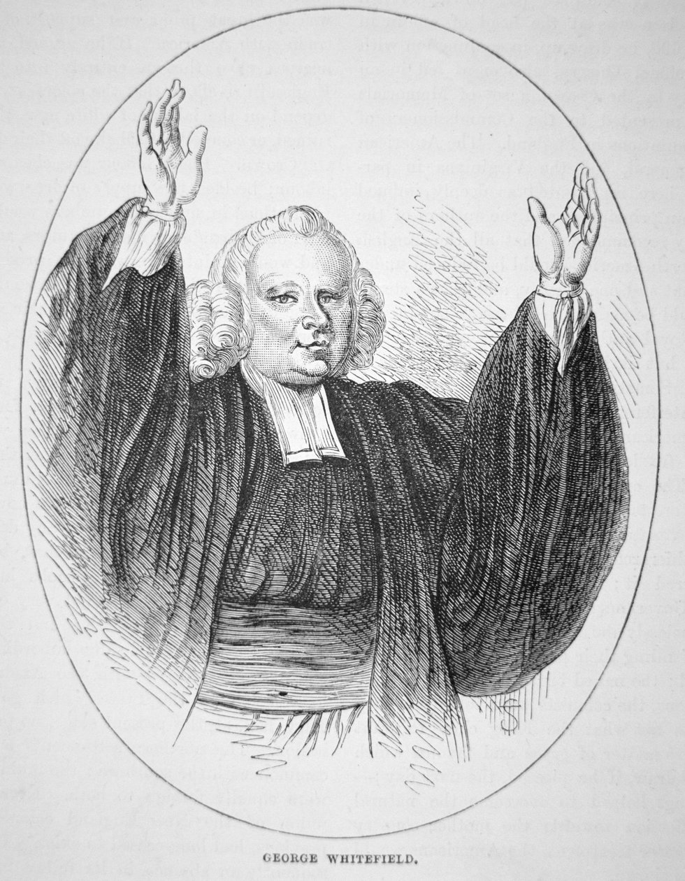 ジョージ・ホワイトフィールド（1714-70）（リトグラフ 作： アメリカの学校