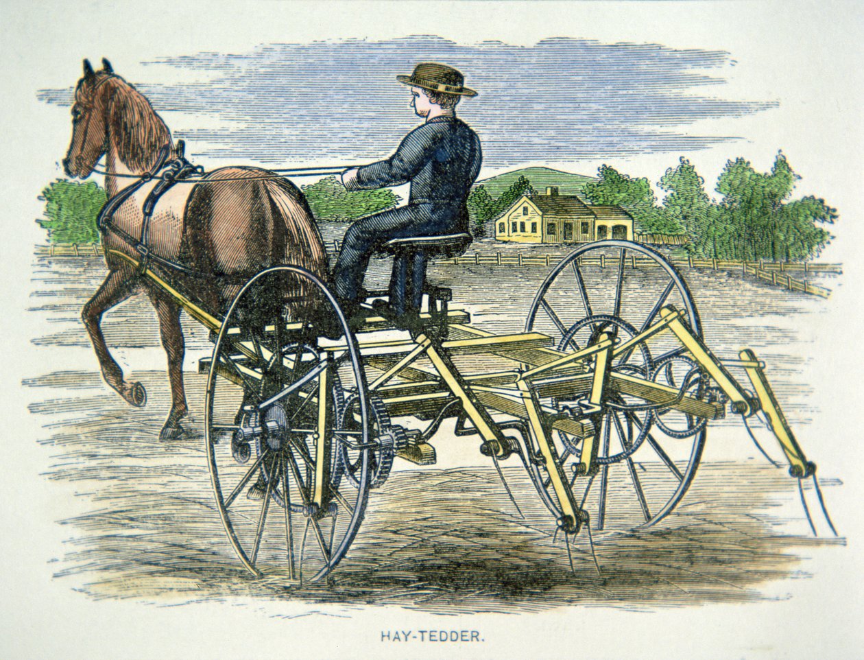 ヘイテッダー農機 1880年頃（彩色済み彫刻 作： アメリカの学校