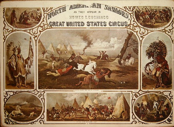 「北アメリカの野蛮人」、1850年頃（カラーリソ） 作： アメリカの学校
