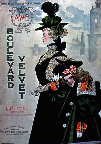 A.W.B Boulevard Velvet」の宣伝ポスター（カラーリトグラフ） 作： アメリカの学校