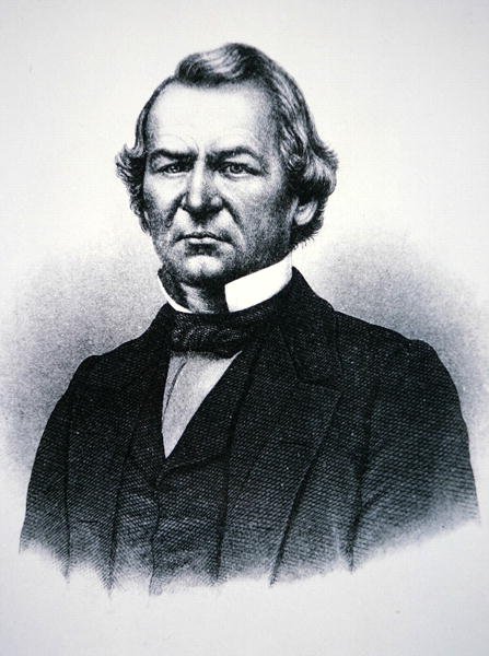 アンドリュー・ジョンソン大統領 (1808-75) (彫刻) 作： アメリカの学校