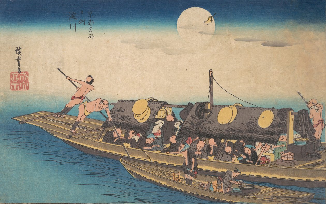 淀川、 か。 １８３４。、 か。 １８３４。 作： 安藤広重