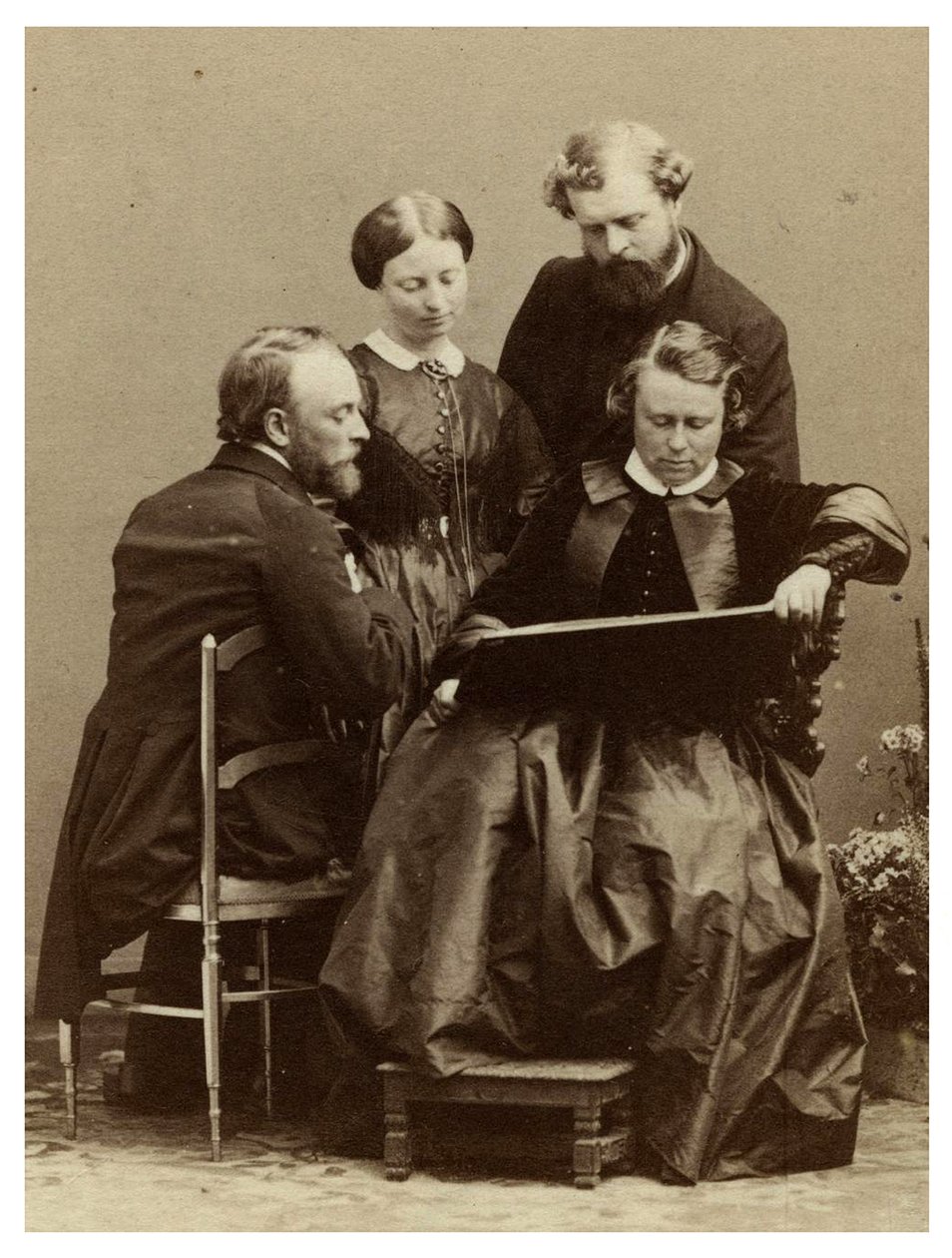 マリー・ロザリー（Rosa）Bonheur、不明な3人の家族、c.1888 作： アンドレ・アドルフ・ユージン・ディスデリ