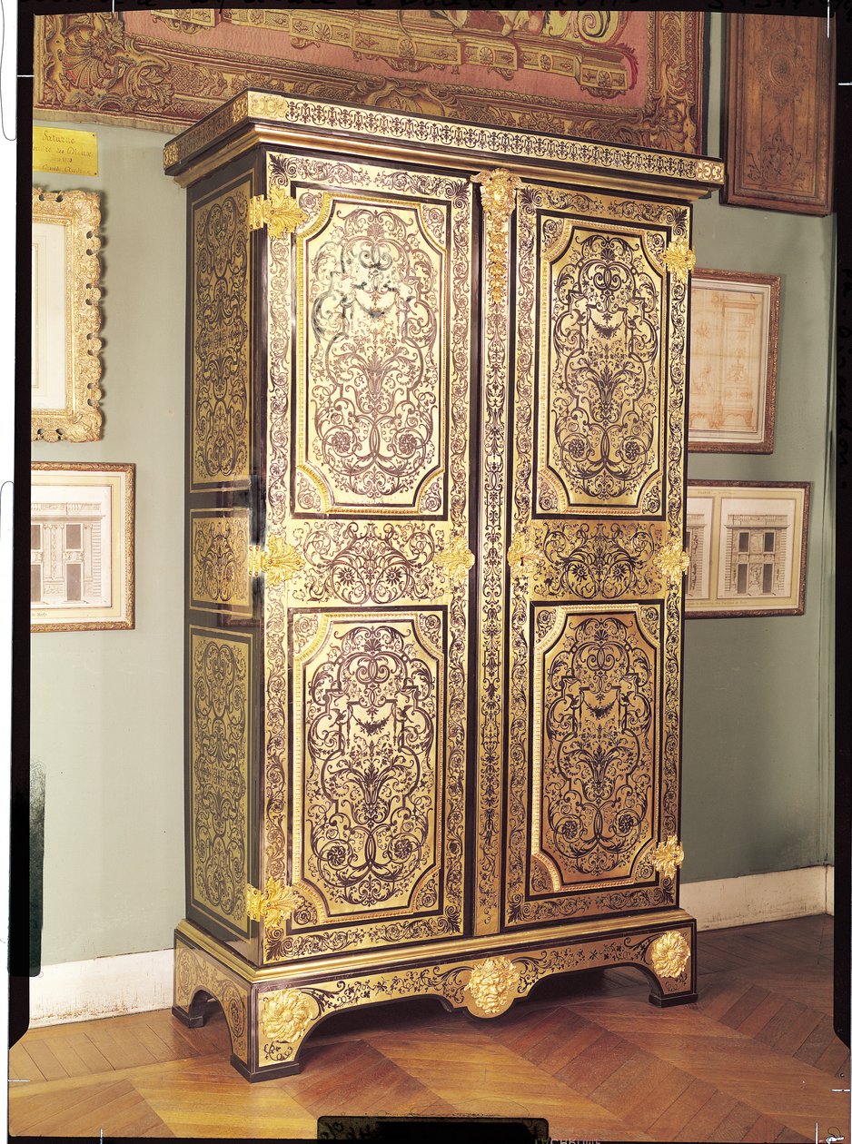 Louis XIVワードローブ、1680〜90年頃（青銅の寄木細工と木材） 作： アンドレ・チャールズ・ブール