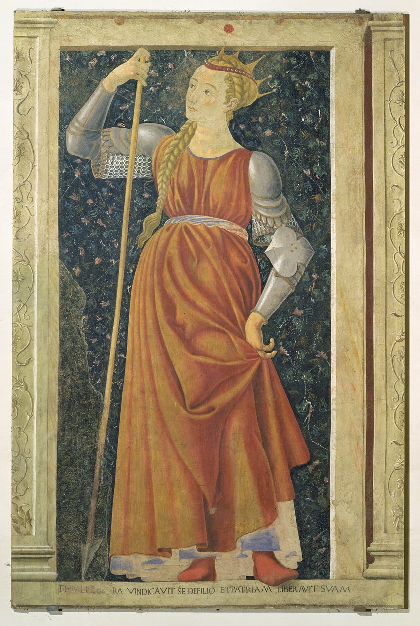 有名な男性と女性のヴィラカルドゥッチシリーズのトミーリス女王、1450年頃 作： アンドレア・デル・カスターニョ