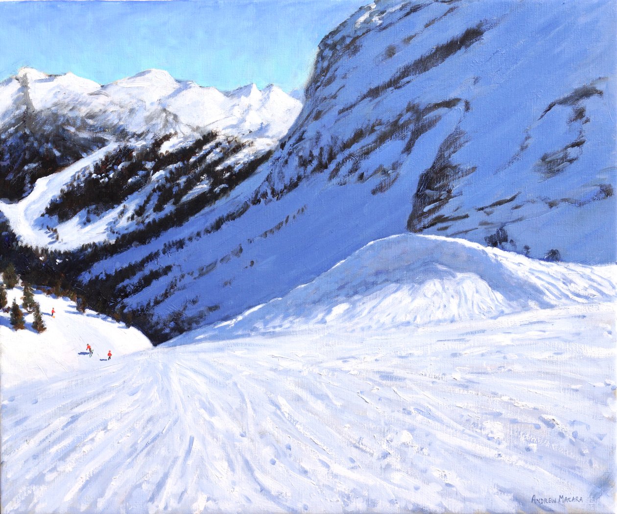 Into the valley ,Courchevel ,France,2019,(oil on canvas) 作： アンドリュー・マカラ