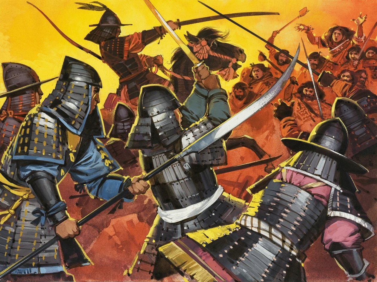 戦闘中の正体不明の日本人戦士たち 作： アンガス・マクブライド