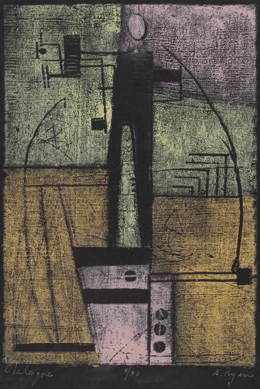 オベリスク（カラー木版画） 作： アン・ライアン