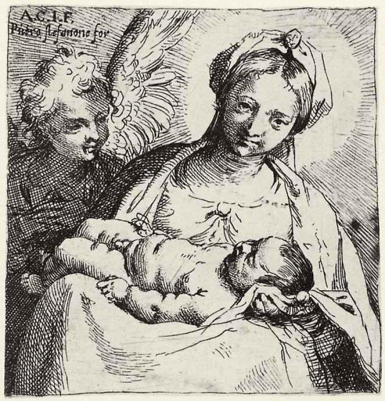 マドンナと天使の子 作： Annibale Carracci