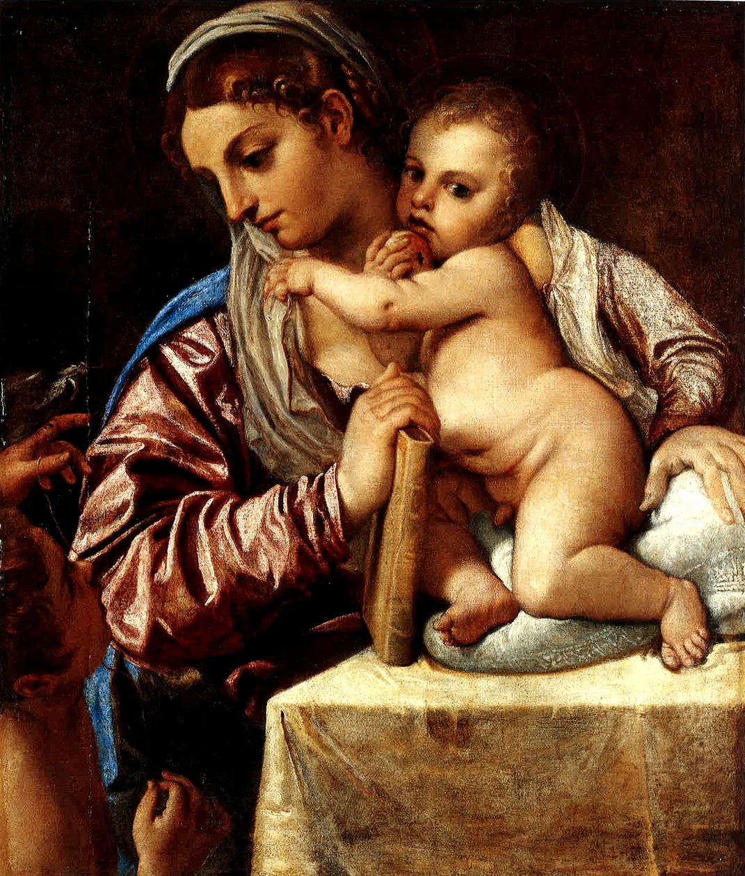 若い聖ヨハネとマドンナと子供 作： Annibale Carracci