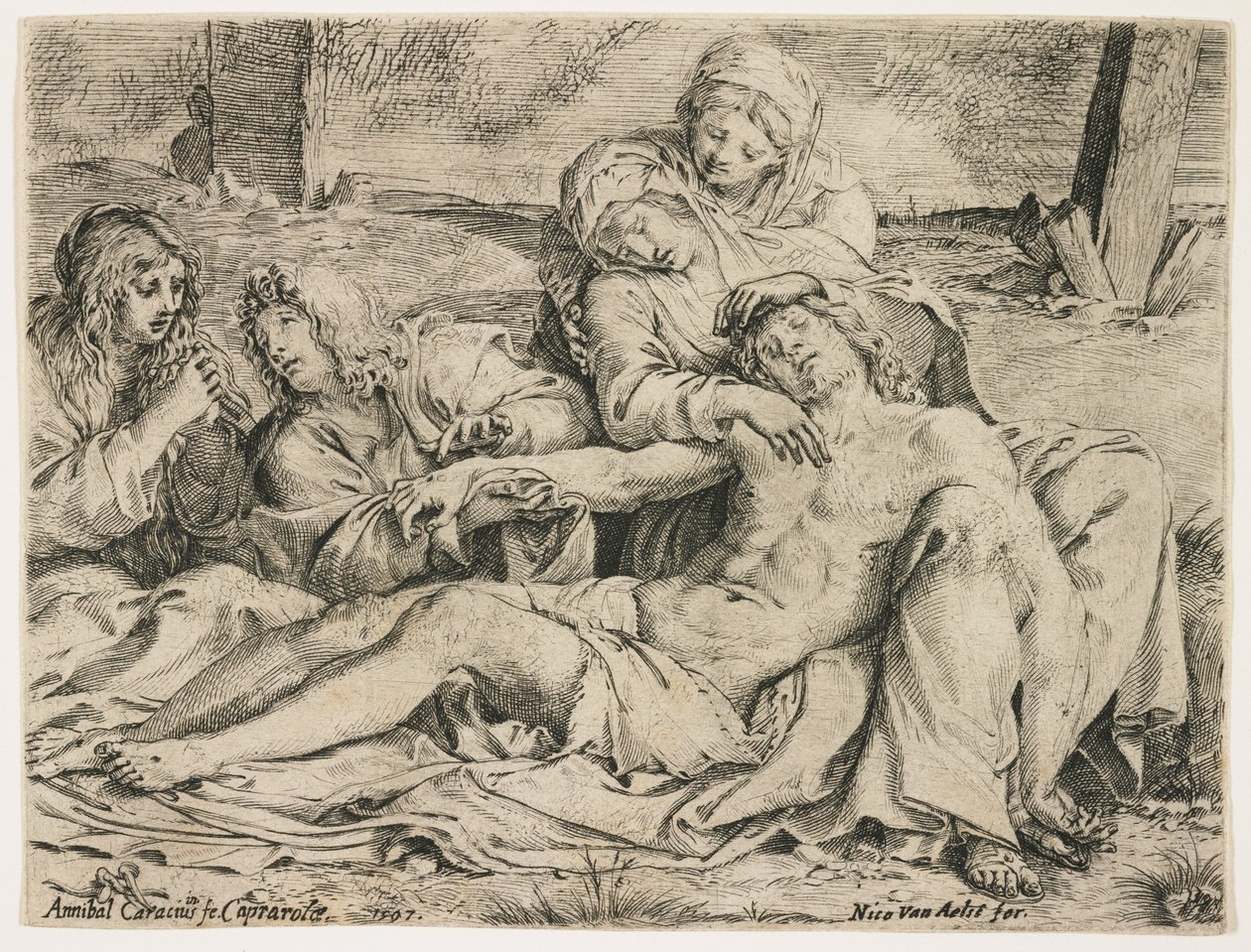 ピエタ、またはカプラロラのキリスト、1597 作： Annibale Carracci
