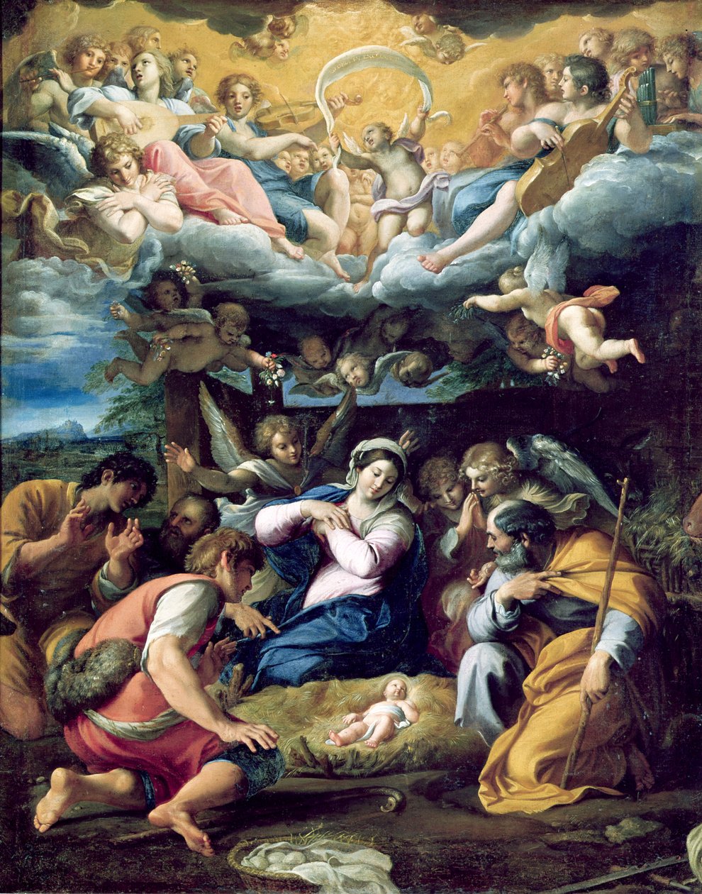 キリスト降誕、1596-98年 作： Annibale Carracci