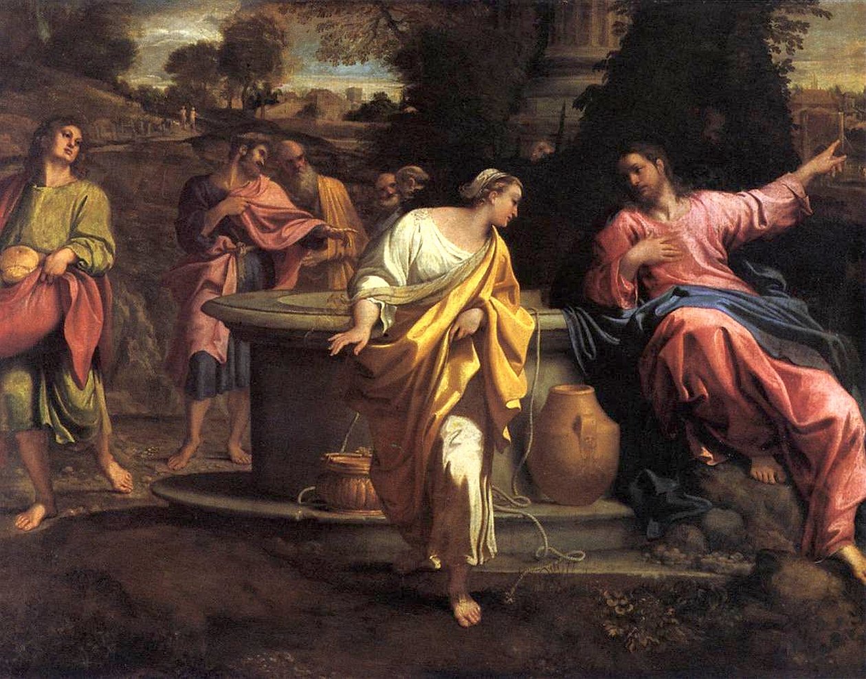井戸のサマリア人女性 作： Annibale Carracci