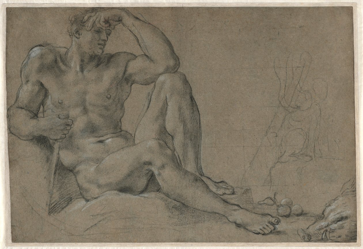 Hercules Resting recto、1595-1597。 作： Annibale Carracci