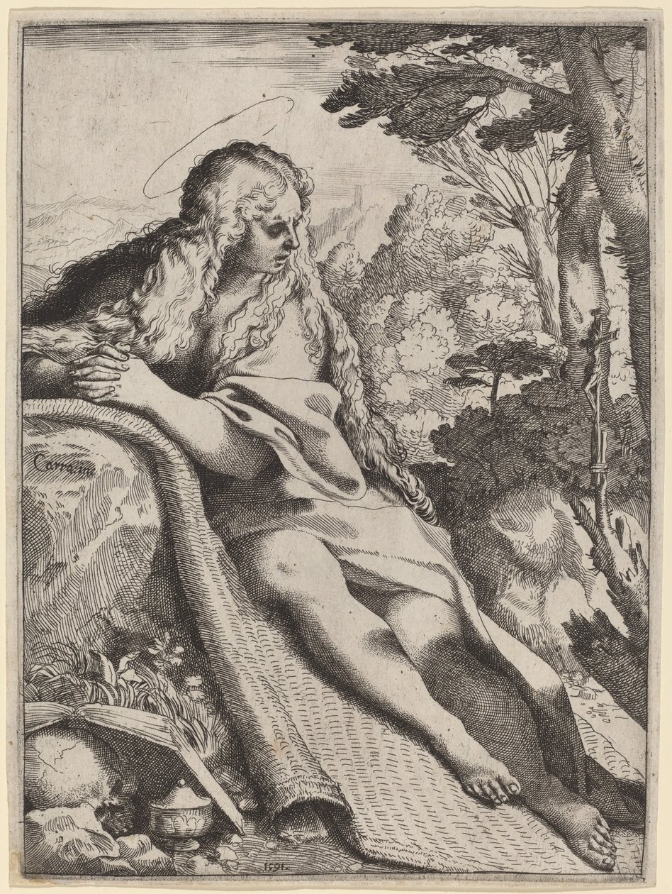 荒野のマグダラのマリア 作： Annibale Carracci
