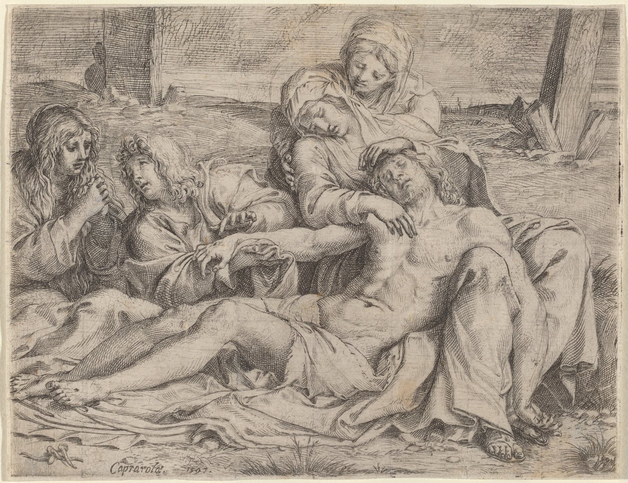 ピエタ (「カプラローラのキリスト」) 作： Annibale Carracci