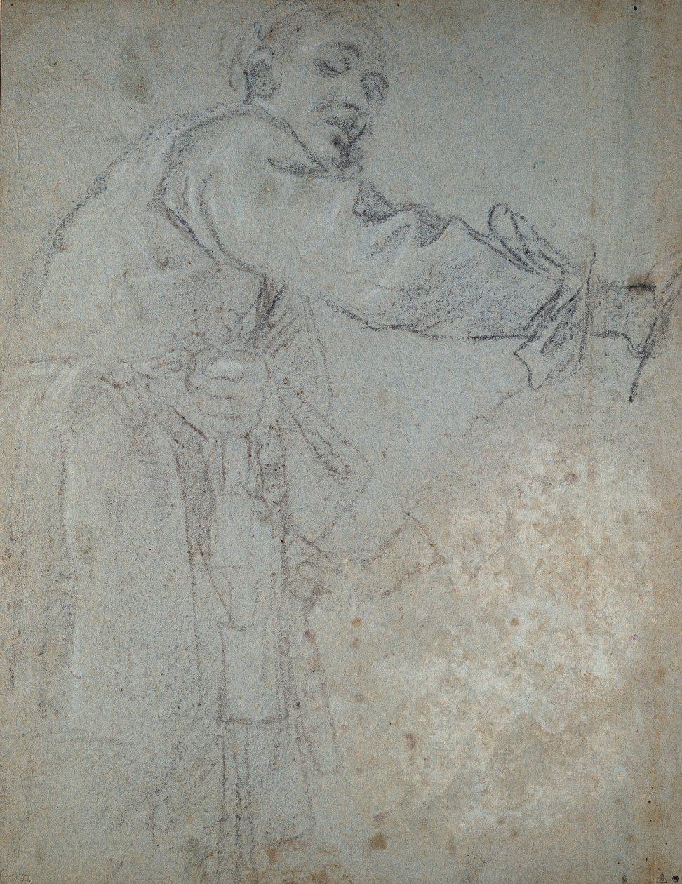 ドレープをまとった男性像の習作、1580～1609 年 作： Annibale Carracci