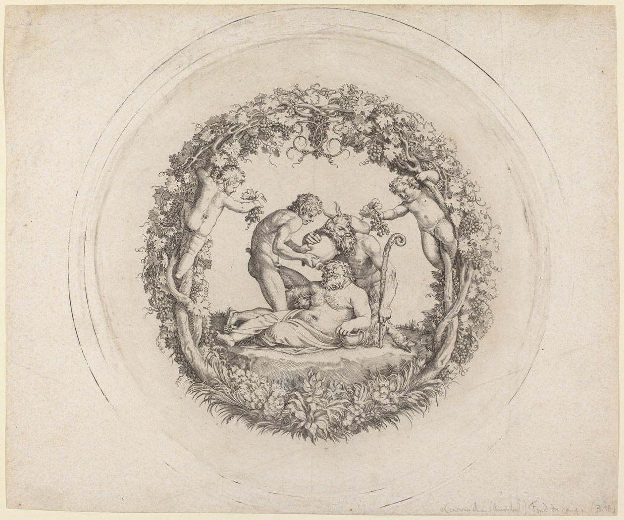酔ったシレノス (「タッツァ・ファルネーゼ」) 作： Annibale Carracci