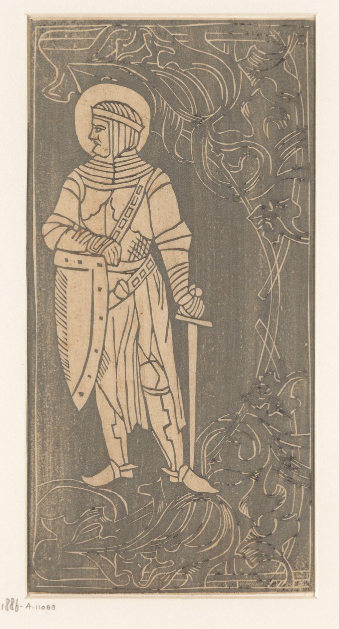 武者装の聖者 中世風木版画（連載タイトル） 作： 匿名