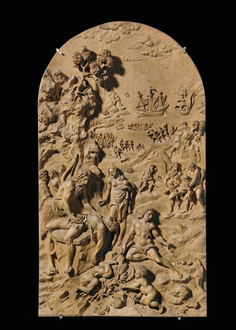 8つの彫刻が施されたレリーフ、チェリー...（レリーフ） 作： 匿名匿名