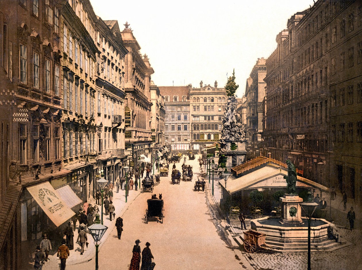 1901年のウィーン、堀の様子。フォトクローム 作： 匿名匿名