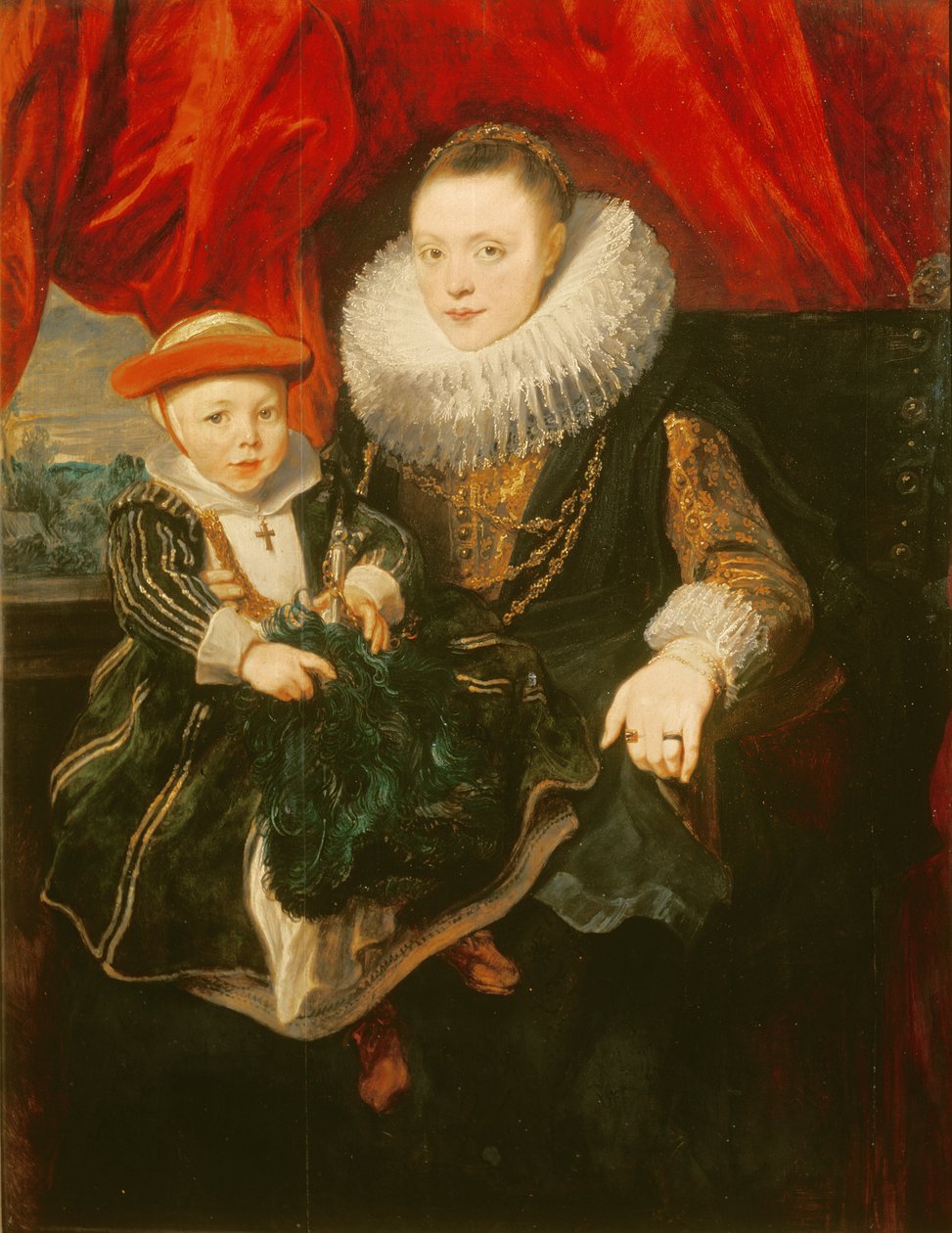 女性と子供の肖像画 作： アンソニー・ヴァン・ダイク