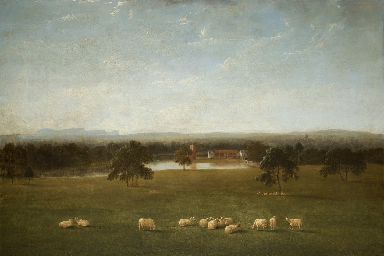 Tabley：公園からの古いホール 作： アンソニーデビス