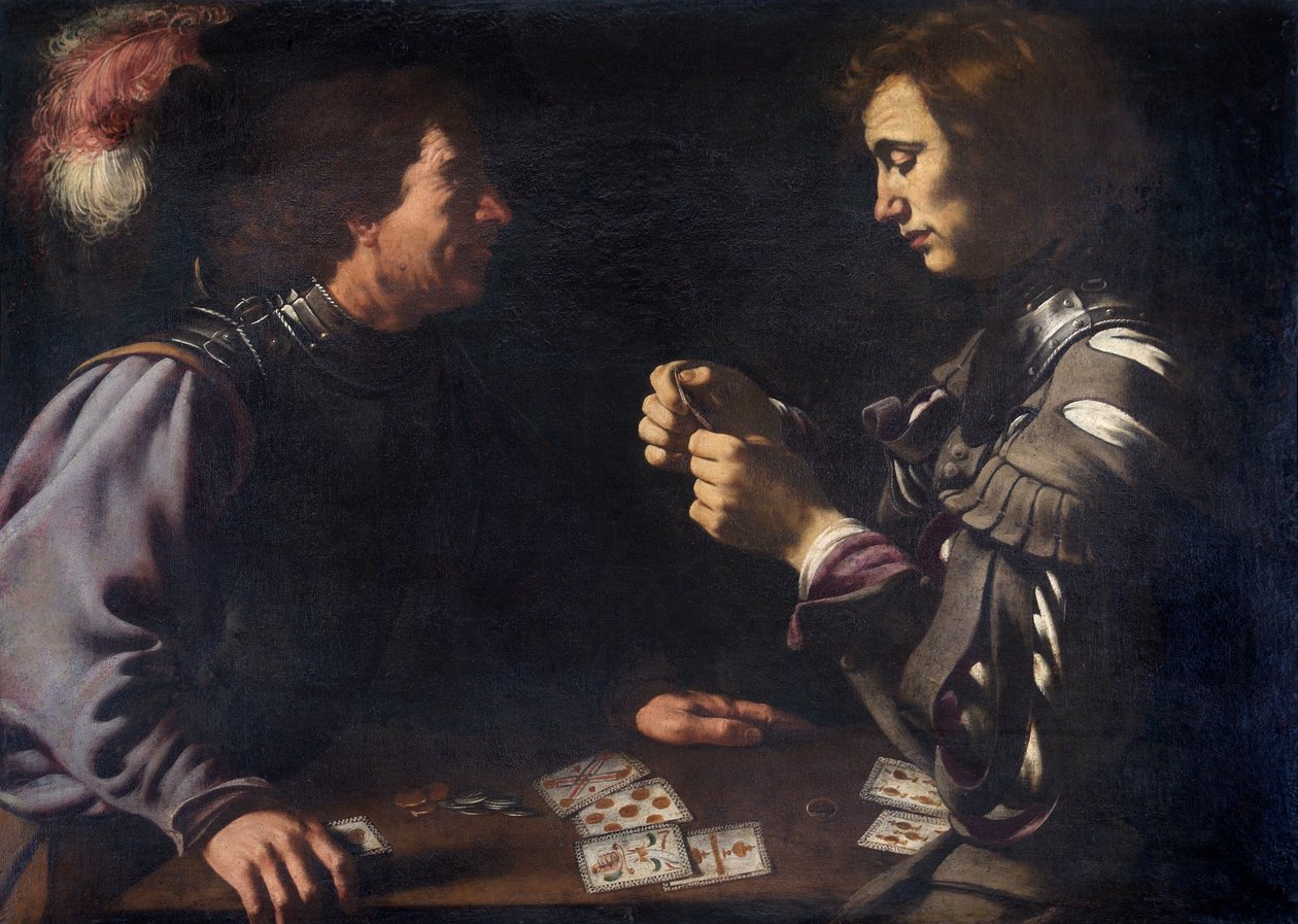 カードプレーヤー、1620年頃（キャンバスに油彩） 作： Antiveduto Gramatica
