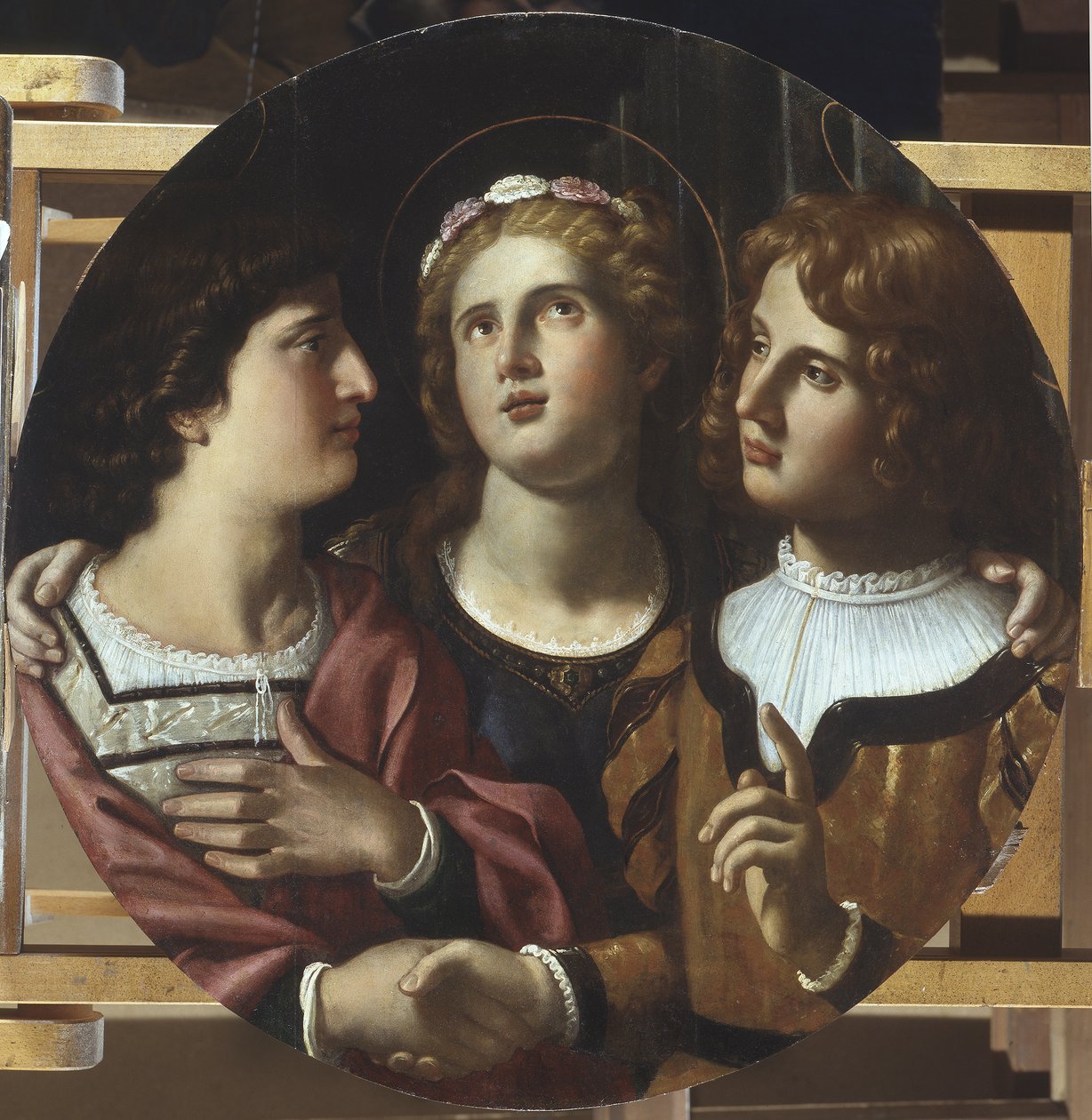 St.TiburtiusとValerianusの間にあるSt.Cecilia 作： Antiveduto Gramatica