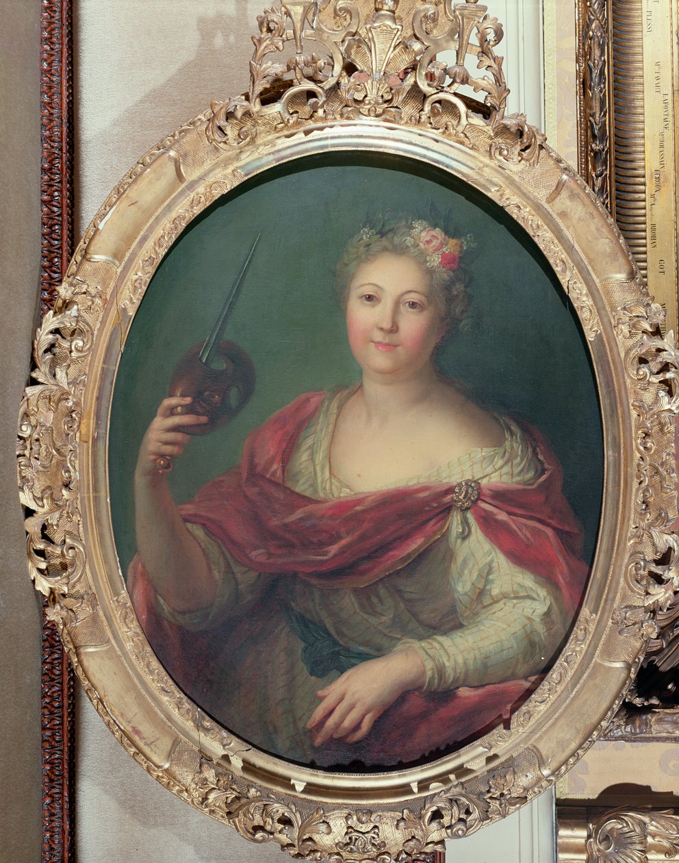 タリアとしてのミュールデスマレス、コメディの女神、1720年頃 作： チャールズ・アントワーヌ・コワペル